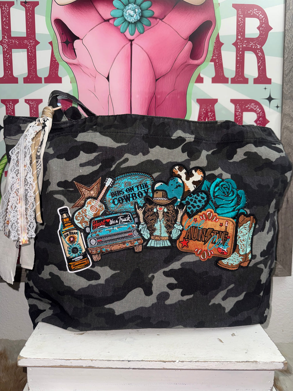 Tote Bag (Camo, Boho, Denim. NEW: Leopard & Velvet Pink Leopard)